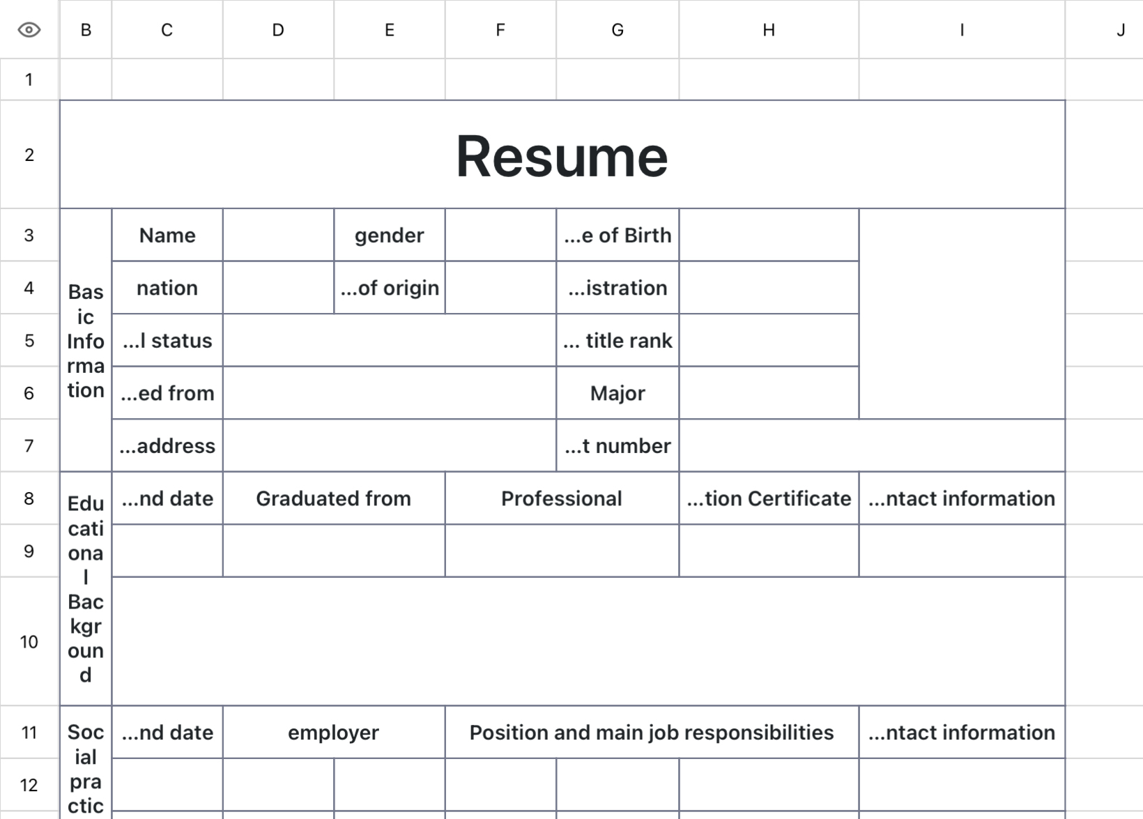 Job Resume